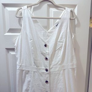 City chic plus size white linen dress